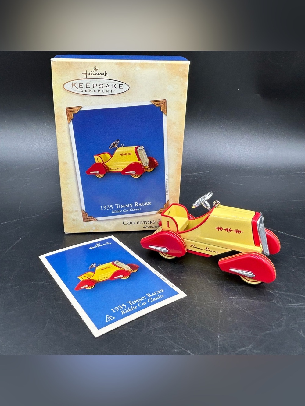 2004 Hallmark 1935 Timmy Racer Kiddie Car Classics Cast Metal Ornament